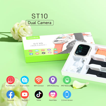 ST10 Dual Camera 4G Smart Watch With 3 Straps 🕵️