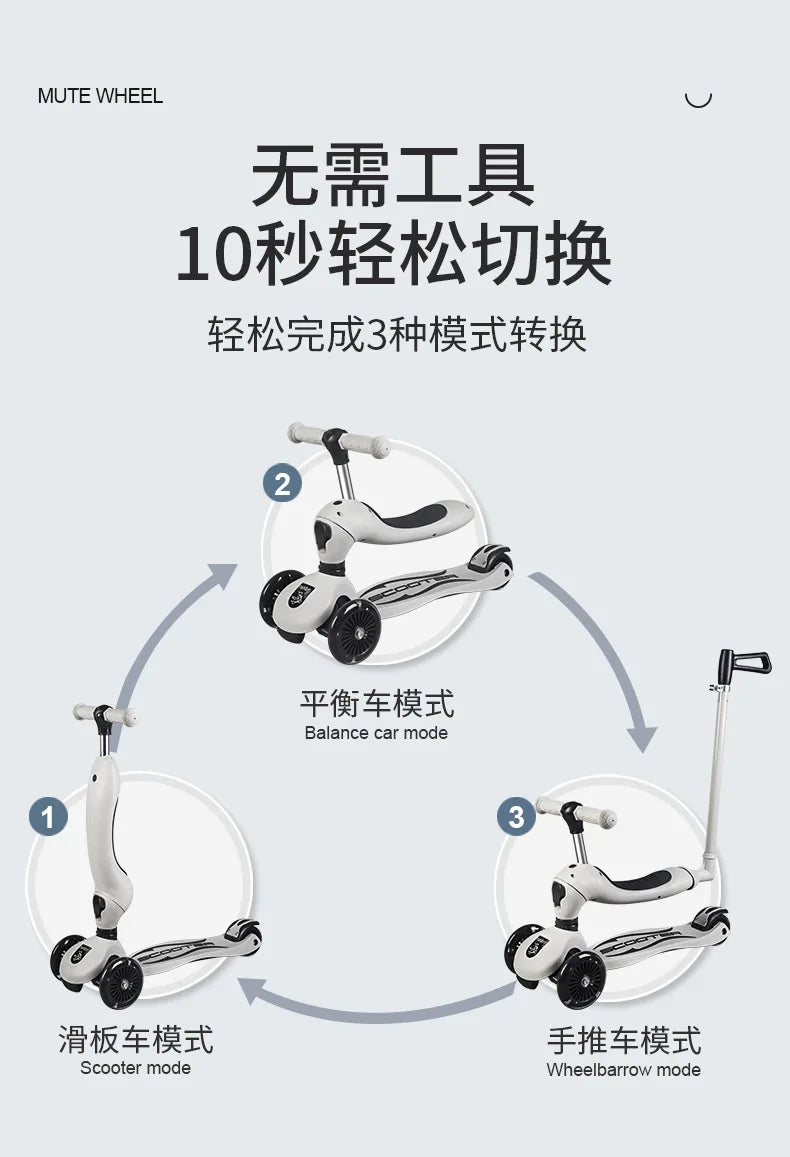 3 in 1 Convertible Stroller Scooter