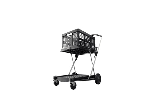 CLAX® Multi Use Collapsible Cart with Folding Crate - Black Edition